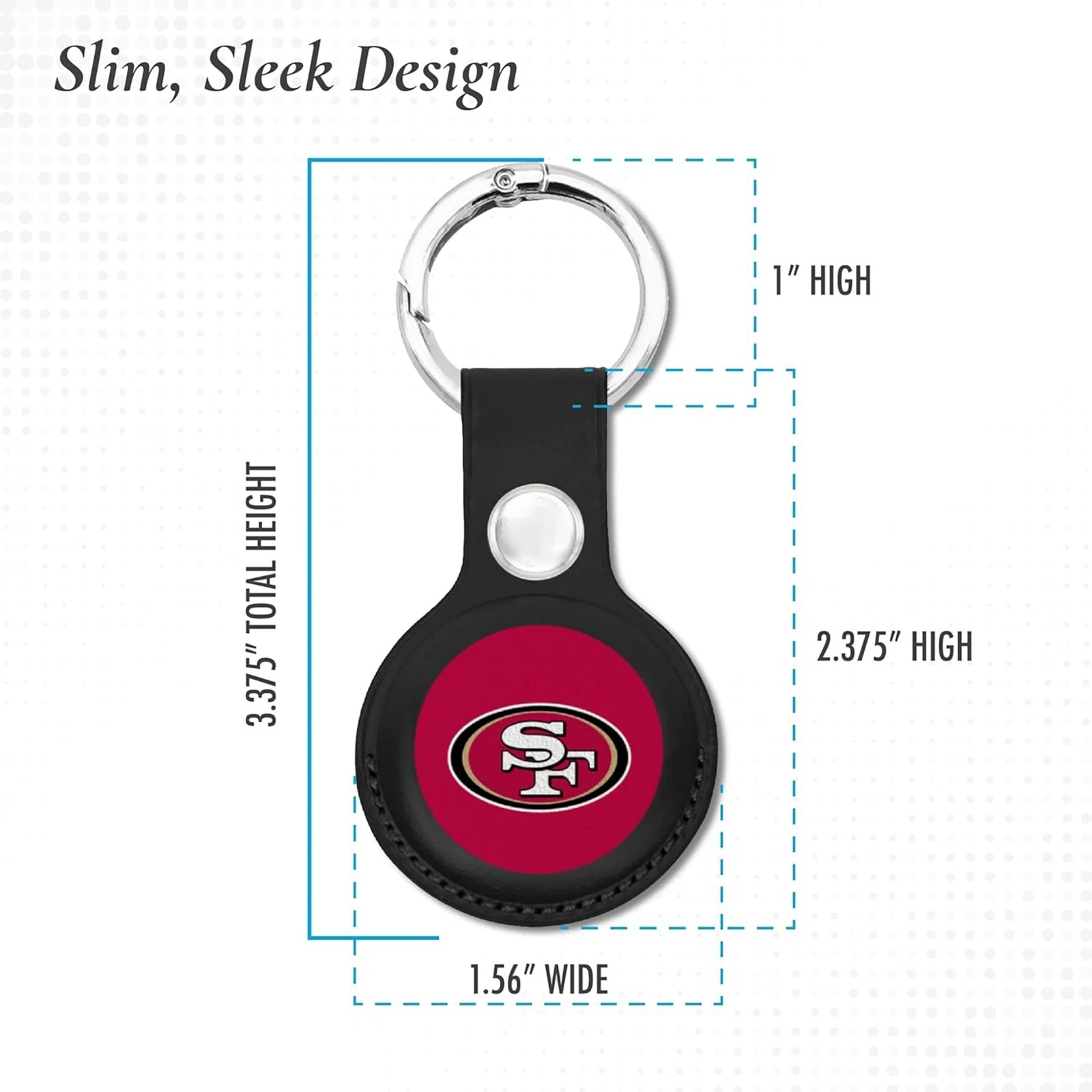 Pets First NFL Leather Keychain Apple Air Tag Holder for Dogs & Cats Airtag Case