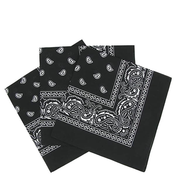 YUEHAO - 3 pañuelos para hombre y mujer, modernos, suaves y duraderos, color negro