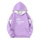 thumbnail image 2 of Camiseta de manga larga con lazo para niños, cuello redondo liso, parte superior lisa, adecuada para niños y niñas, sudadera con capucha para niñas, parte superior de poliéster, 2 of 6