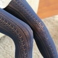thumbnail image 3 of Shakumy Ballet Tights for Women Lace Carved Retro Slim Tights Socks Transparent Stockings Women Sheer Tights Patterned Socks Navy One Size, 3 of 3
