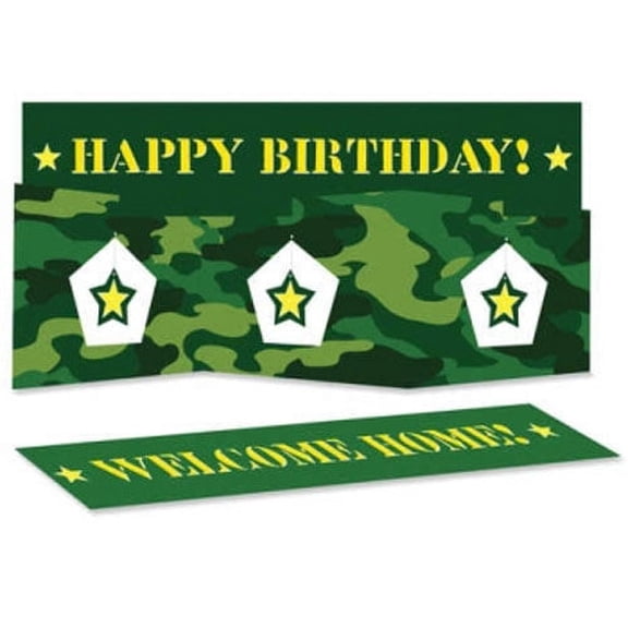 Military Camouflage Happy Birthday Centerpiece (1ct)