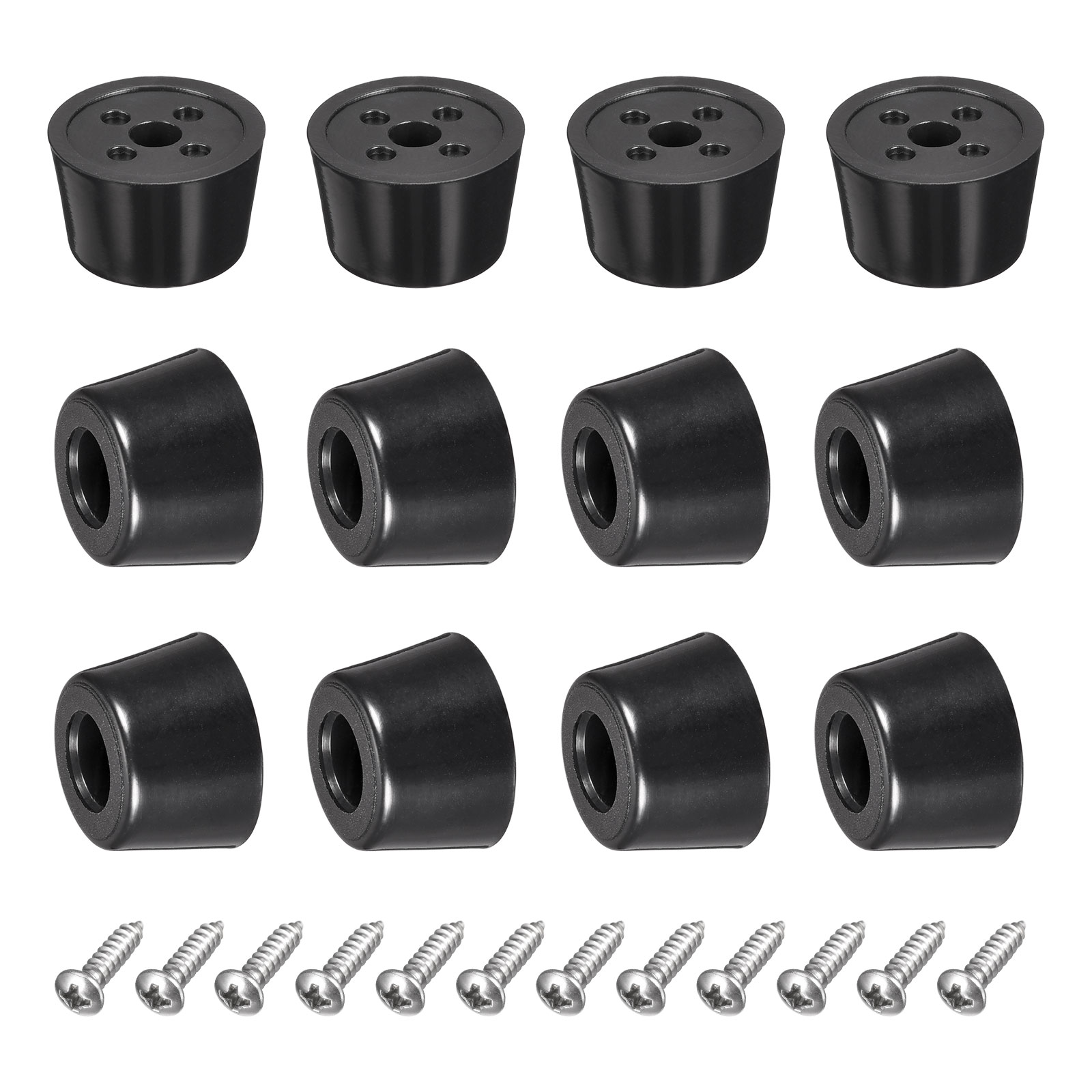 Uxcell 19mm W x 12mm H Rubber Bumper Feet, Stainless Steel Screws and Washer 12 Pack