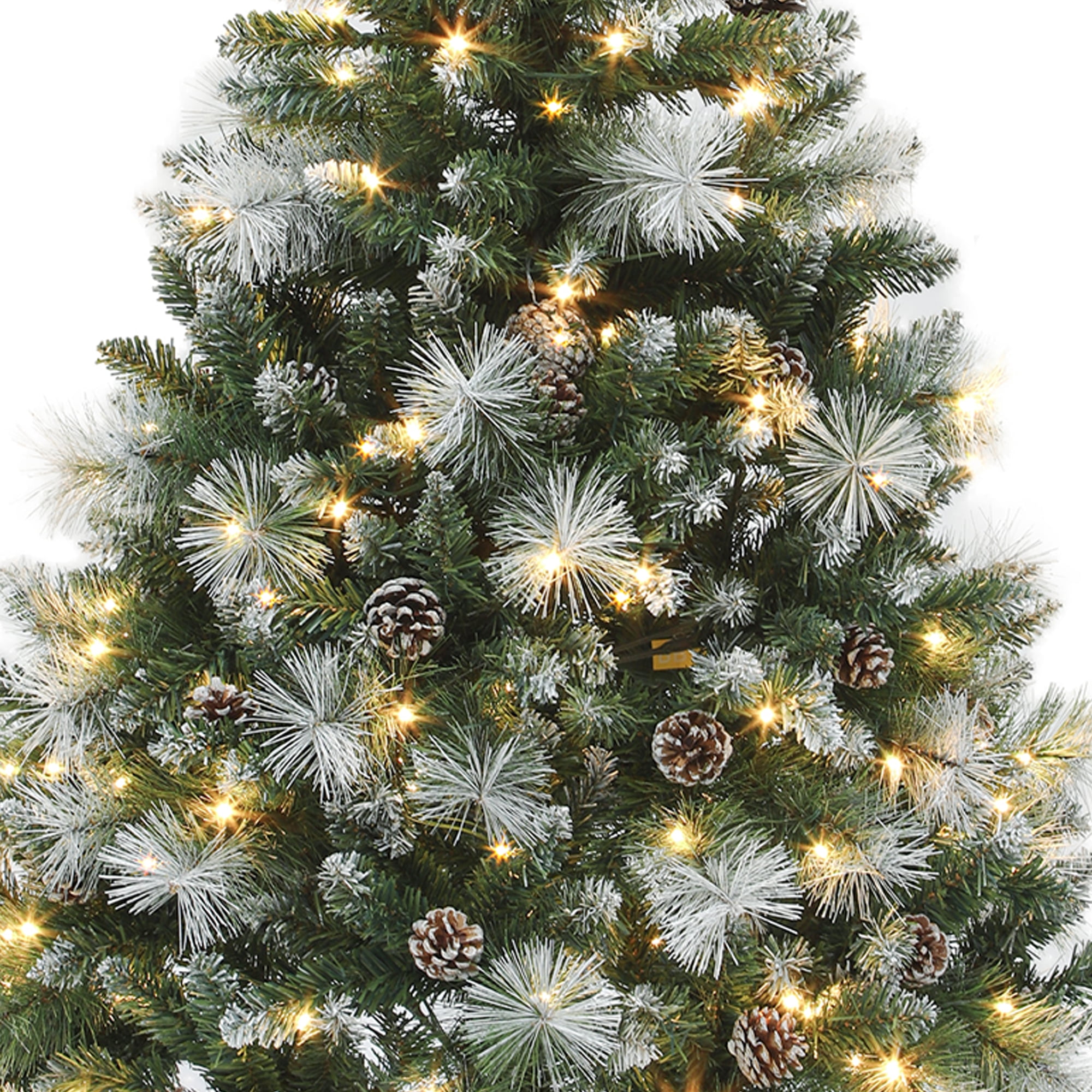 Dextrus 4.5ft Prelit Christmas Tree, Scotch Holiday Christmas Pine Tree with 396 Branch Tips,150 Warm-White Lights & 34 Pine-Cones, Remote Control, 11 modes, Green