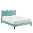 thumbnail image 2 of Modway Current Performance Velvet Full Platform Bed in Mint, 2 of 10