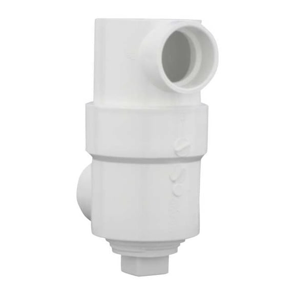 PVC Drum Trap with Cleanout, Hub, 1 1/2 in x 3 in x 6 in Pipe Size