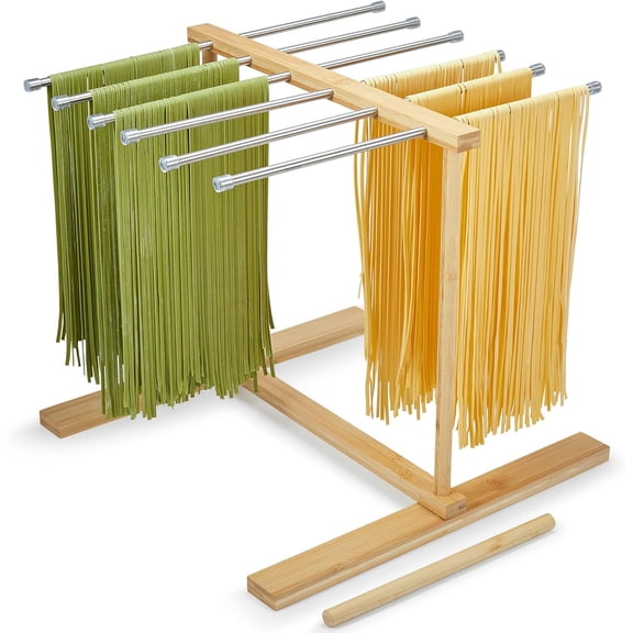 Pasta Drying Rack, Large 304 Stainless Steel Drying Rack Collapsible 15.7x15.7x15 inch with Handle for Homemade Fresh Pasta Noodle Spaghetti, Design for Easy Storage