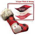 thumbnail image 3 of Medias navideñas grandes de 17 pulgadas con cuadros rojos y negros de búfalo, 3 piezas de medias navideñas de estilo rústico con puños de piel sintética de felpa para decoraciones navideñas, 3 of 4