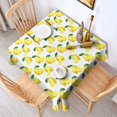 thumbnail image 2 of Yellow Lemon Fruit Slices White Pattern Square Tablecloth,Waterproof Square Table Cover,Wipeable Spillproof Washable Table Cover for Home Kitchen Party Decor 42"X42"(107x107cm), 2 of 6