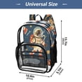 thumbnail image 3 of Iauyy Clear Backpack Heavy Duty PVC Transparent Backpack for College Workplace, Retro Astro Space, 3 of 8