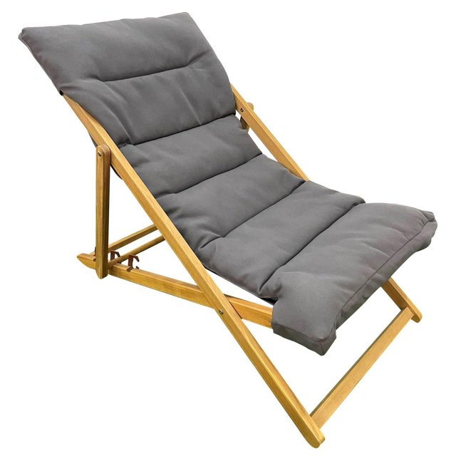 Chaise transat d'extérieur F.Corriveau International avec coussin