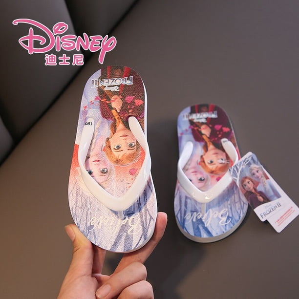 Nuevas zapatillas de Disney, zapatillas de Frozen para niñas, ropa exterior, chanclas antideslizantes para la playa, zapatillas para niños, 38 plantillas, 23,5 cm Gao Jinjia LED