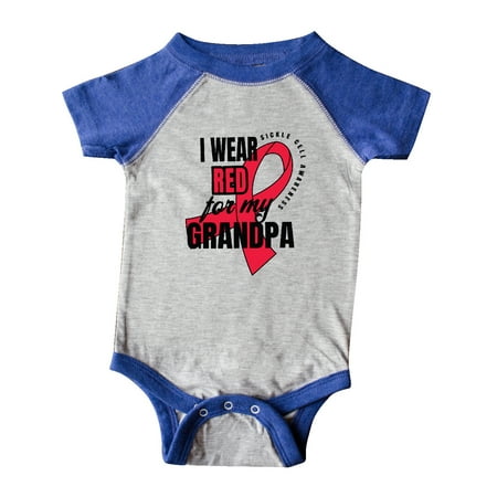 

Inktastic Sickle Cell Awareness I Wear Red For My Grandpa Gift Baby Boy or Baby Girl Bodysuit