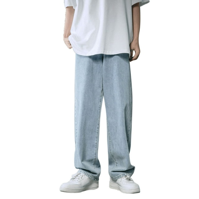 Jeans Décontractés pour Hommes, Mode, Coupe Ample, Grande Taille, Style de Rue, Pantalon à Jambe Grand pour le Quotidien et le Confort
