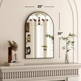 thumbnail image 4 of GRAHMCY 20"x30" Arched Bathroom Mirror Wall Mounted Vanity Hanging Mirror, Black, 4 of 7