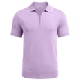 thumbnail image 6 of COOFANDY Men's Knit Polo Shirt Short Sleeve Collar Zipper Striped Classic Fit Work Polo Golf T Shirts, 6 of 7