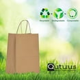 thumbnail image 2 of Sturdy Kraft Paper Tote Bags, 25 Pcs Reusable Multi-Purpose Bags, Natural Brown with Handles, Heavy-Duty for Grocery, Retail, and Creative DIY Projects, 2 of 6