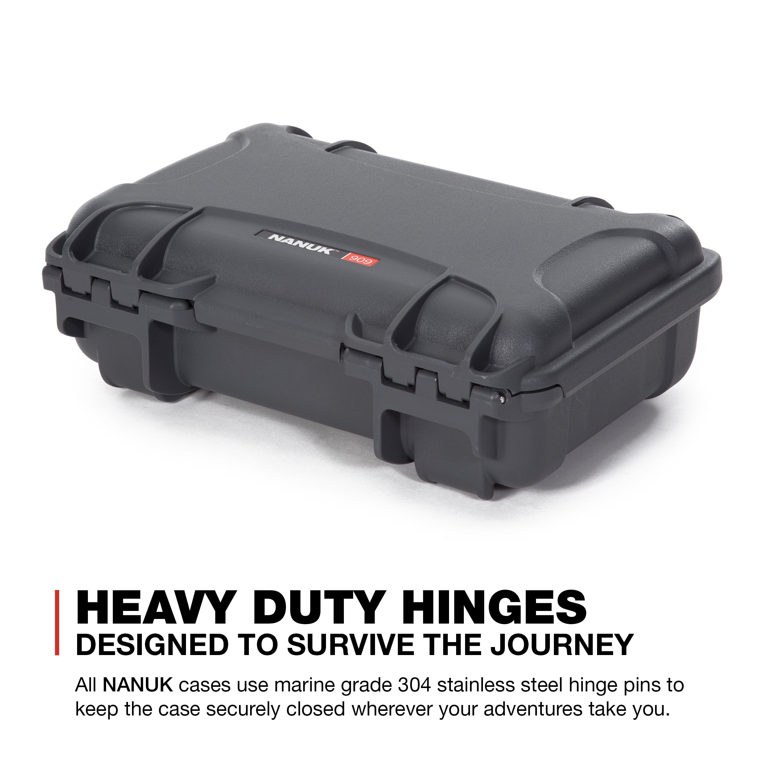 Nanuk 909 Waterproof Professional Classic Pistol/Gun Case, Military Approved with Custom Insert - Graphite
