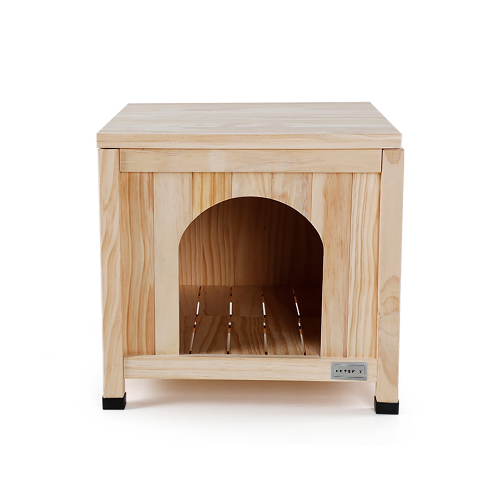 Petsfit Dog House, Indoor Dog Wooden House with Elevated and Ventilate Floor for Small Dogs and Cats