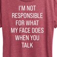 thumbnail image 3 of Instant Message - Not Responsible For Face - Women's Short Sleeve Graphic T-Shirt, 3 of 6