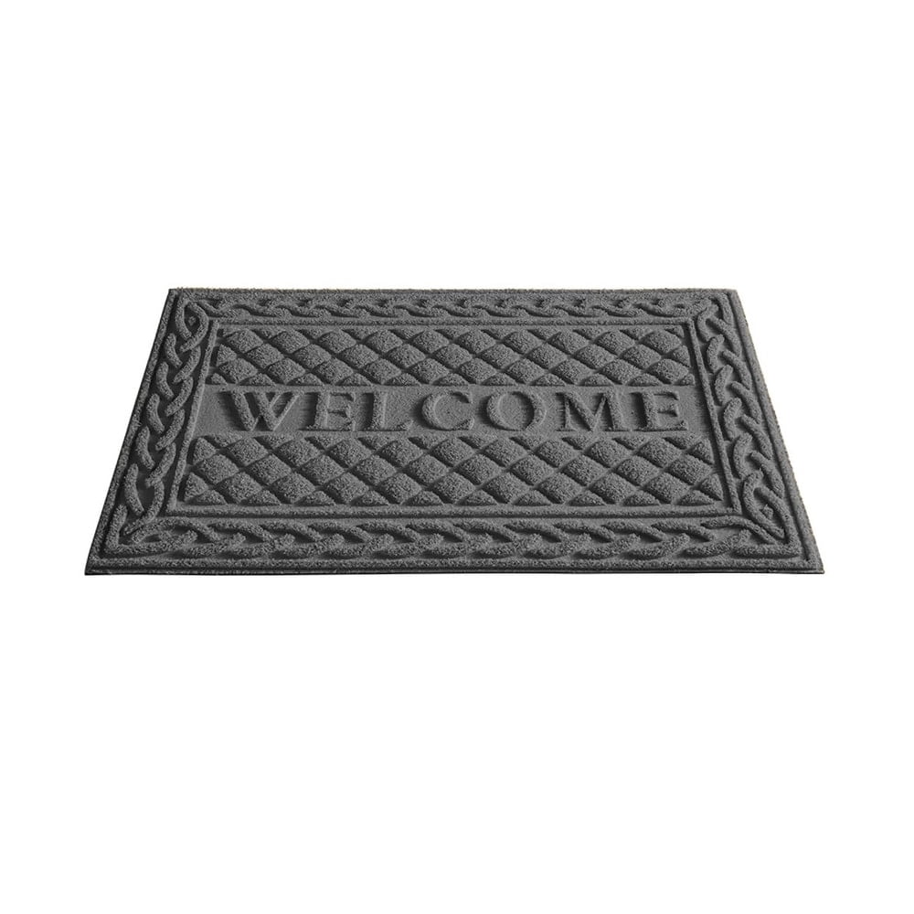 Superio  Non-Slip Welcome Doormat for Entry, 18" x 30", Waterproof, Mat Grey