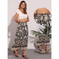 thumbnail image 2 of DARING DIVA Women's Bohemian Tassels Elastic Waist Floral Maxi Skirt XL Black, 2 of 7