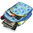 thumbnail image 5 of 15 Inch Fun Printed Backpack with Front Zippered Pockets in Smiling Sharks, 5 of 7