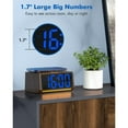 thumbnail image 3 of Retro Digital Alarm Clocks for Bedrooms with Large Numbers, Desk Clock with Wireless Charging Station, 7 Mood Lights, Dimmer, Snooze, 12/24H, Loud Alarm Clock for Heavy Sleepers Adults, Vintage Décor, 3 of 7