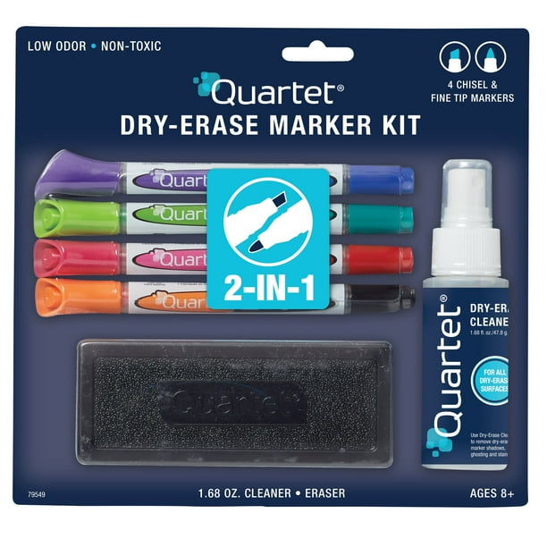 Quartet 2in1 DryErase Kit,DryErase Markers, Eraser,Cleaner(79549A