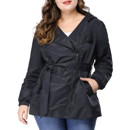 plus size hooded rain coat