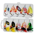 thumbnail image 1 of 10 Pcs Leurres de Pêche Spinnerbait Assortis en Métal Dur Spinnerbaits Appâts pour Truite Style E, 1 of 10