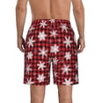 thumbnail image 3 of Naloa Snowflakes On A Buffalo Plaid Christmas Men's Beach Shorts, Surfing shorts, Swim trunks, Quick Dry Swim Trunks for Surfing Beach Fun - Small, 3 of 9