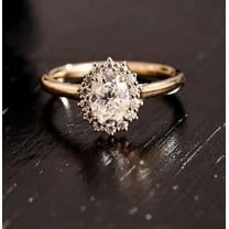 Jewelerix Classic 18K Plated Gold Moissanite Diamond Engagement Ring 2 CT Oval Cut Proposal Comfort Fit Women's Ring