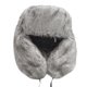 thumbnail image 1 of Gorro de piel de conejo, gorro de piel de invierno, grueso, cálido y resistente al frío, de algodón, para exteriores, gorro de piel de conejo con orejeras, gorro de nieve para hombre, gris, 1 of 5