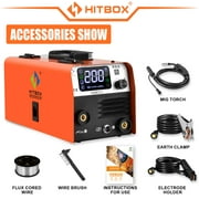 HITBOX 3-in-1 MIG Gasless Flux-Cored Welder HBM200 200A 110V Portable ARC Welding Machine