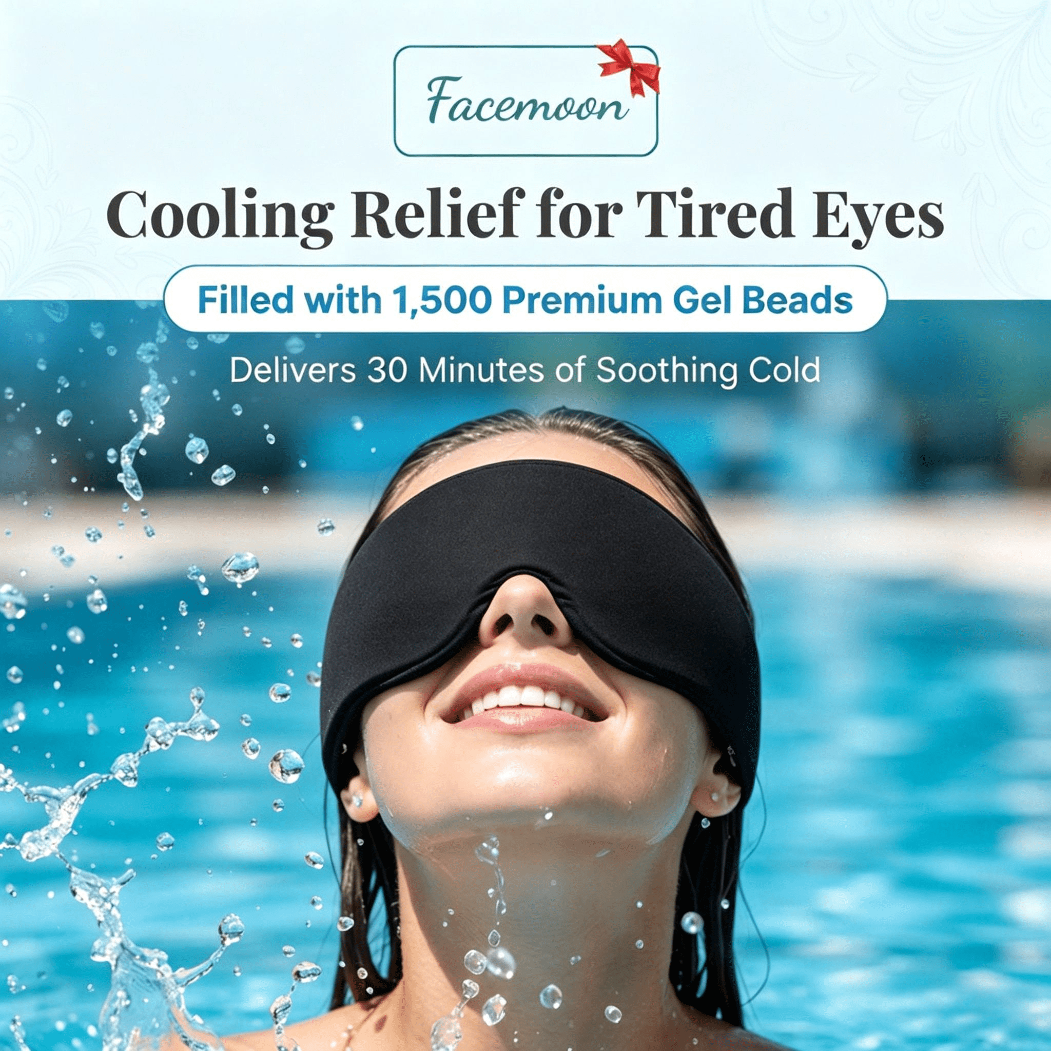 FACEMOON Gel Cooling Eye Mask Comfort for Puffy Eyes Dark Circles Sleep Aid Weighted Comfort Design