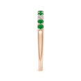 thumbnail image 3 of ANGARA Natural Round Emerald and Diamond Half Eternity Wedding Ring in 14K Rose Gold for Women (Size-2mm) | May Birthstone, Birthday, Anniversary, Jewelry Gift for Women | Natural Emerald Ring, 3 of 8