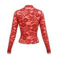 thumbnail image 6 of XIYON Tshirts For Women Women's Slim Fit Long Sleeve V Neck Lace Top Elegant Basic For Daily Wear And Casual Outings Workout Going Out Fashion Clothing, 6 of 7