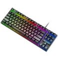 thumbnail image 3 of Clavier Rétroéclairé à LED Filaire 87 Touches PC Mécanique Éclairé Claviers Noirs Anti-Débordement Accessoires pour Ordinateur Portable Cadeaux pour Garçons Tablette Noir, 3 of 9