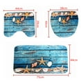 thumbnail image 5 of 3 Piece Bathroom Mat Set Pedestal Rug + Lid Toilet Cover + Floor Carpet Bath Mat Doormat Anti-slip Blue Starfish Home Decor, 5 of 8