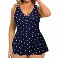 thumbnail image 2 of Clearance!NMMUED Plus Size Swim Dress, Plus Size Swimsuit for Women, One Piece Swimsuit Women, Padded Swimsuits for Women, Tummy Control Swimsuits for Women, Blue 3XL, 2 of 7