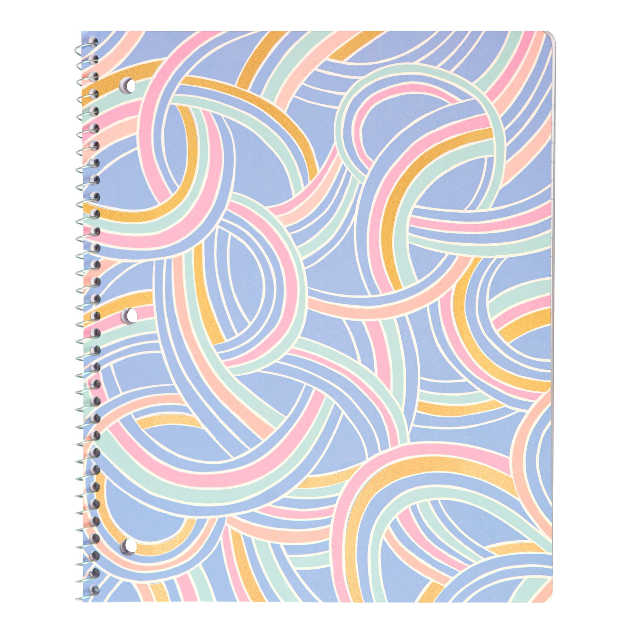 Mintgreen Spiral Notebook, Wide Ruled, 80 Recycled Sheets, 8x10, Multicolor