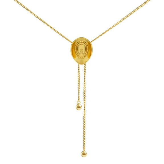 Western Gold Hat Necklace for Women Elegant Long Chain Pendant Country Jewelry Accessories