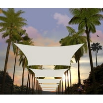 Amgo 10' x 10' White Rectangle Sun Shade Sail Canopy Awning UPF50+ AGTAPR0810, 95% UV Blockage, Water & Air Permeable, Commercial and Residential, 3 Years Warranty (We Make Custom Size)