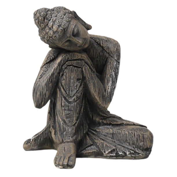 Estatua de Buda para meditación, adorno decorativo, figura de Buda sentado para inauguración de la casa, césped