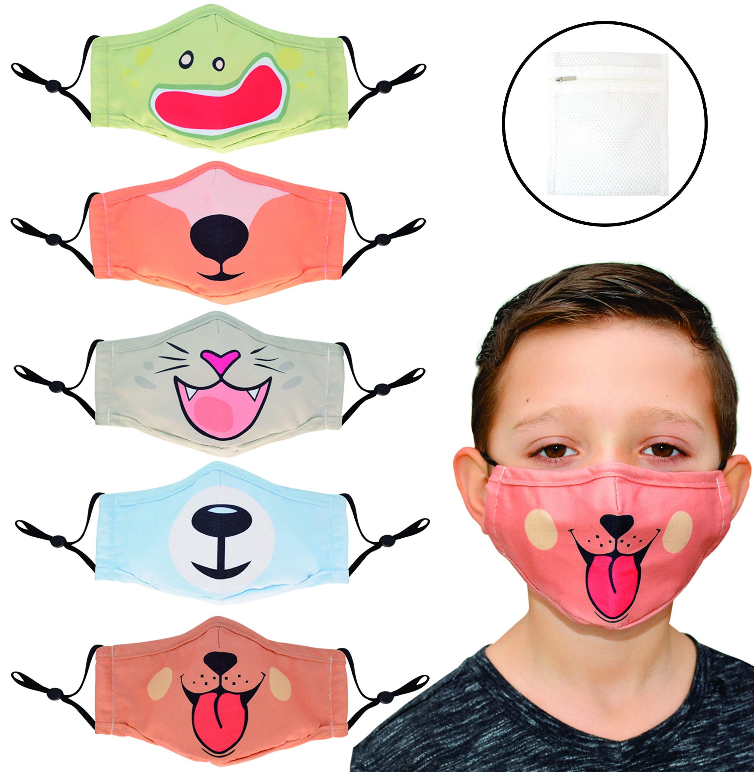 CuteRus Animal Kids Face Masks Children Washable Reusable and