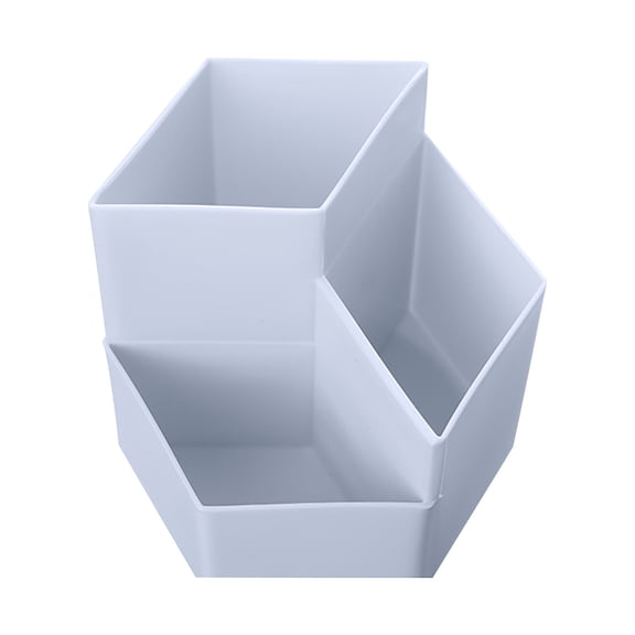 Clearance Under $3.34! 1PC 360° Rotating Pen Holder, 3-Grid Desk Organizer for Pens & Makeup Brushes, PP, for Home & Office, (12x12x12cm, F)