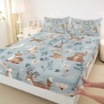 thumbnail image 3 of Manfei Teens Rabbit Deer Bear 4pcs Bed Sheets,Cartoon Jungle Animal King Sheets,Chic Flowers Super Cozy Sheet Set,Ultra Soft Home Decor, 3 of 7