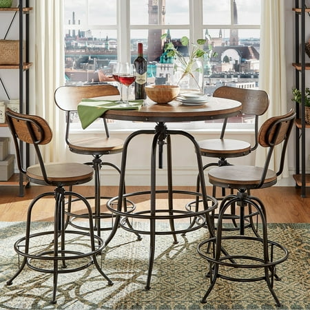 Weston Home Clayton 5 Piece Round Counter Height Dining Chairs Set