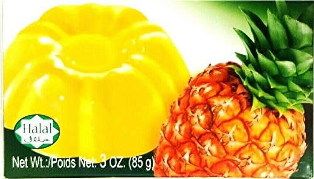 Pineapple Halal Gelatin Dessert Jell-O 3.oz each - Pack of 6 - جيليه الأناناس حلال