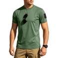thumbnail image 2 of Mens Loose Fit Tactical T-Shirts Crew Neck Quick Dry Polyester Hook Loop Patch Breathable Short Sleeve Outdoor, Mint Green, 3XL, 2 of 6